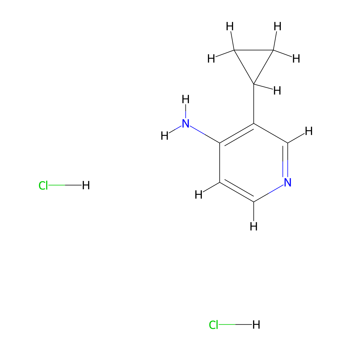 3-Cyclopropylpyridin-4-amine dihydrochloride molecular structure, CAS 1707580-80-0
