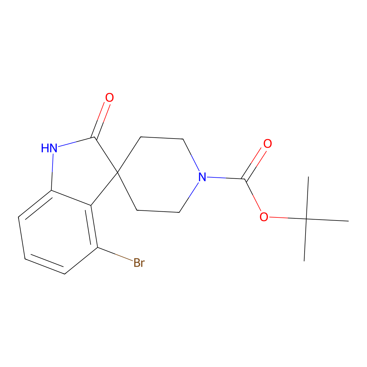 tert-Butyl 4-bromo-2-oxospiro[indoline-3,4'-piperidine]-1'-carboxylate molecular structure, CAS 1707580-82-2
