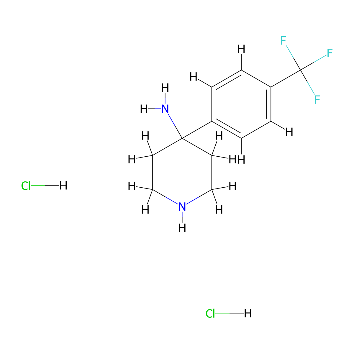 4-[4-(Trifluoromethyl)phenyl]piperidin-4-amine dihydrochloride molecular structure, CAS 1707580-83-3