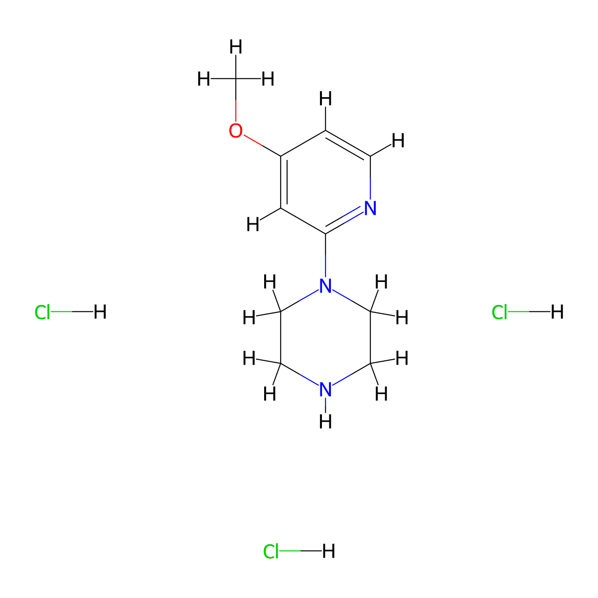 1-(4-Methoxypyridin-2-yl)piperazine trihydrochloride molecular structure, CAS 1707580-86-6