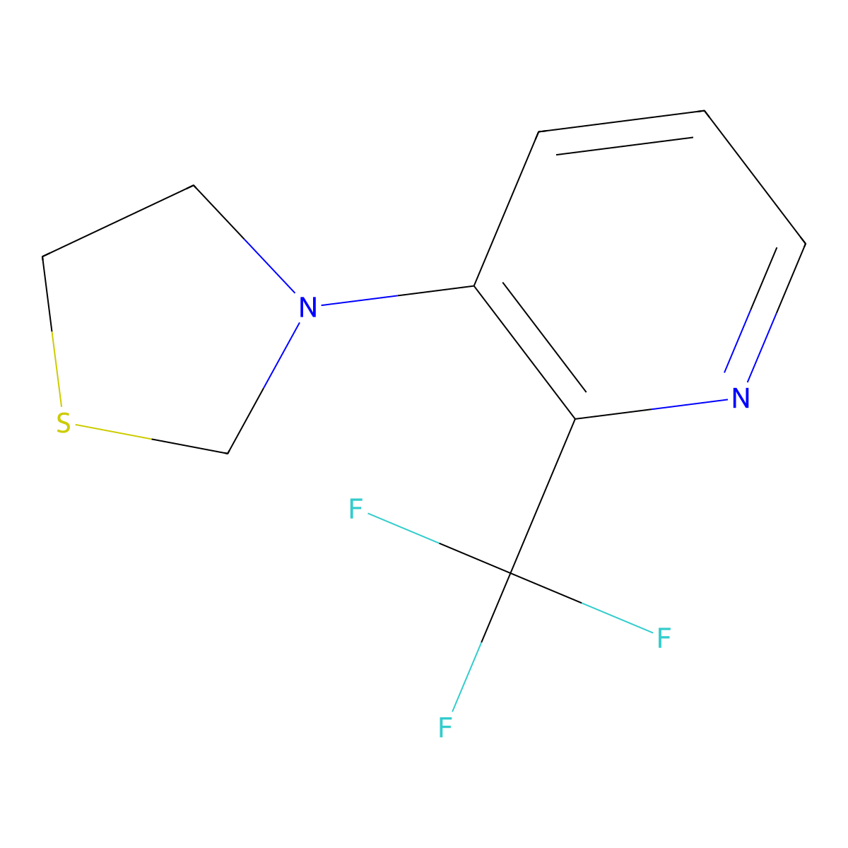 3-(2-(Trifluoromethyl)pyridin-3-yl)thiazolidine molecular structure, CAS 1707581-25-6