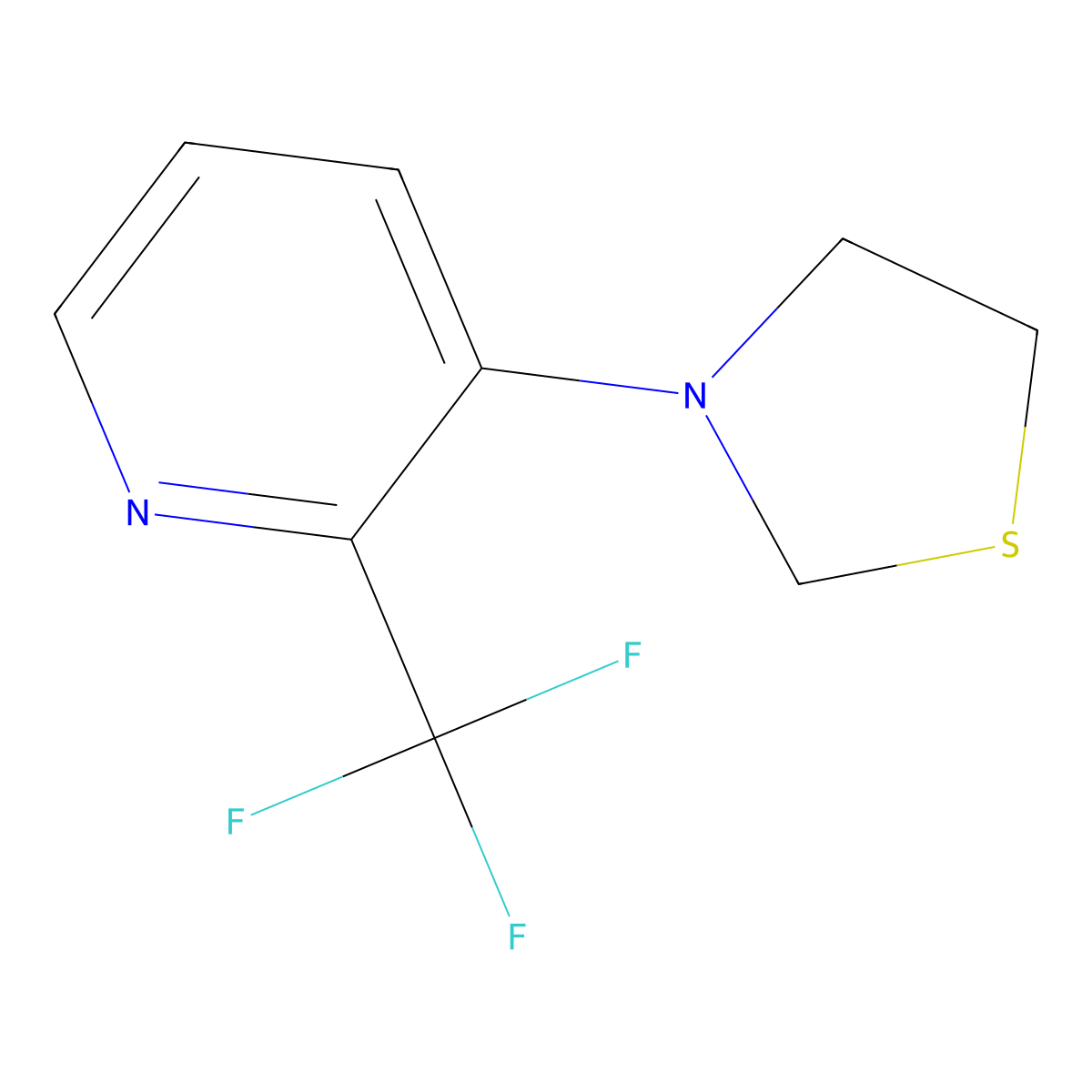 3-(2-(Trifluoromethyl)pyridin-3-yl)thiazolidine molecular structure, CAS 1707581-25-6