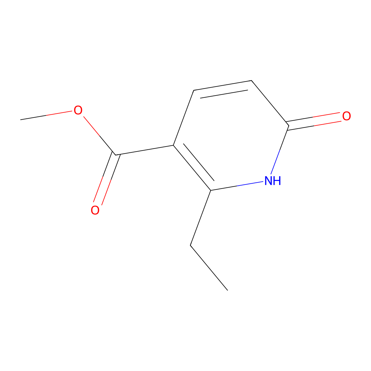 Methyl 2-ethyl-6-oxo-1,6-dihydropyridine-3-carboxylate molecular structure, CAS 1707581-51-8