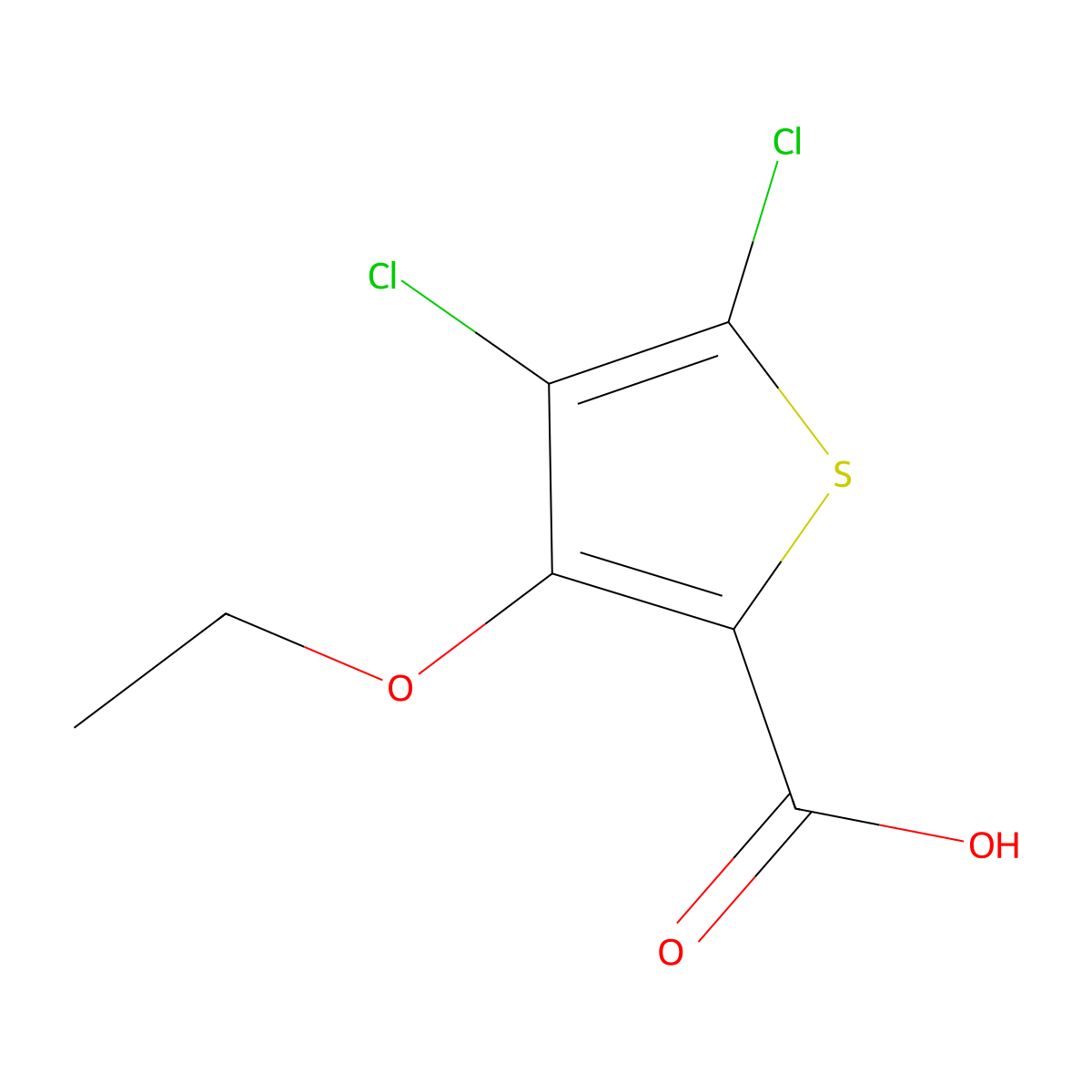 4,5-Dichloro-3-ethoxythiophene-2-carboxylic acid molecular structure, CAS 1707581-70-1