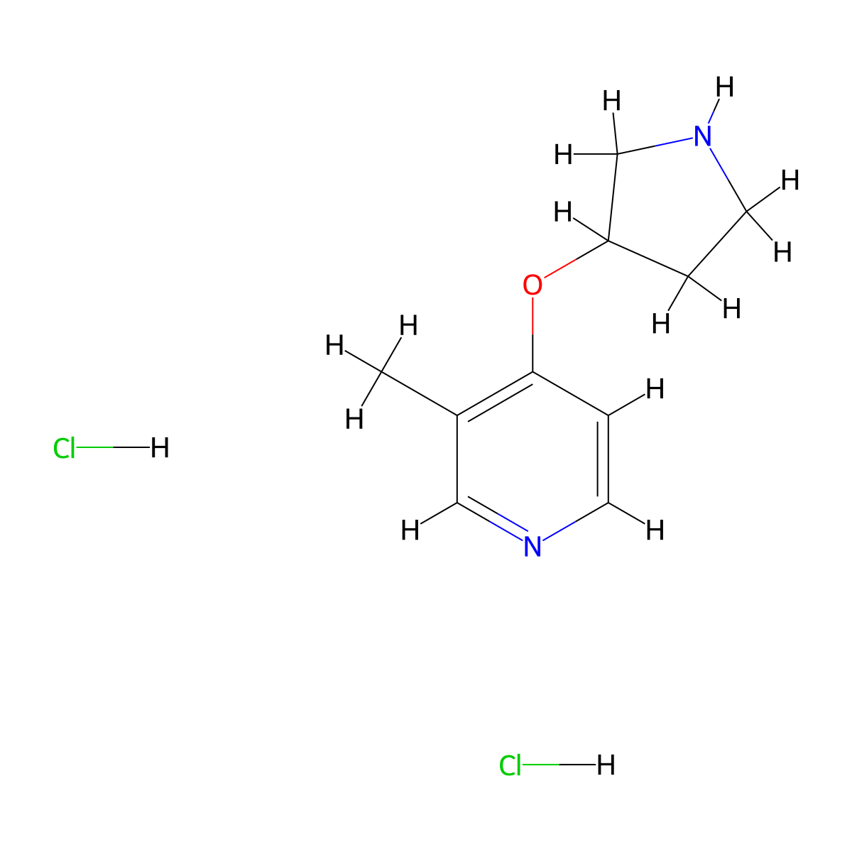 3-Methyl-4-(pyrrolidin-3-yloxy)pyridine dihydrochloride molecular structure, CAS 1707584-09-5