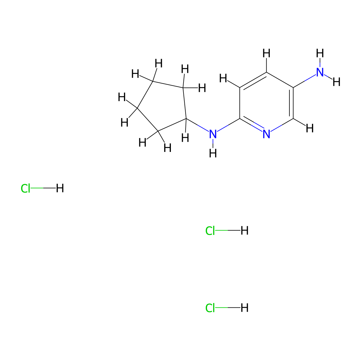 N2-Cyclopentylpyridine-2,5-diamine trihydrochloride molecular structure, CAS 1707584-11-9