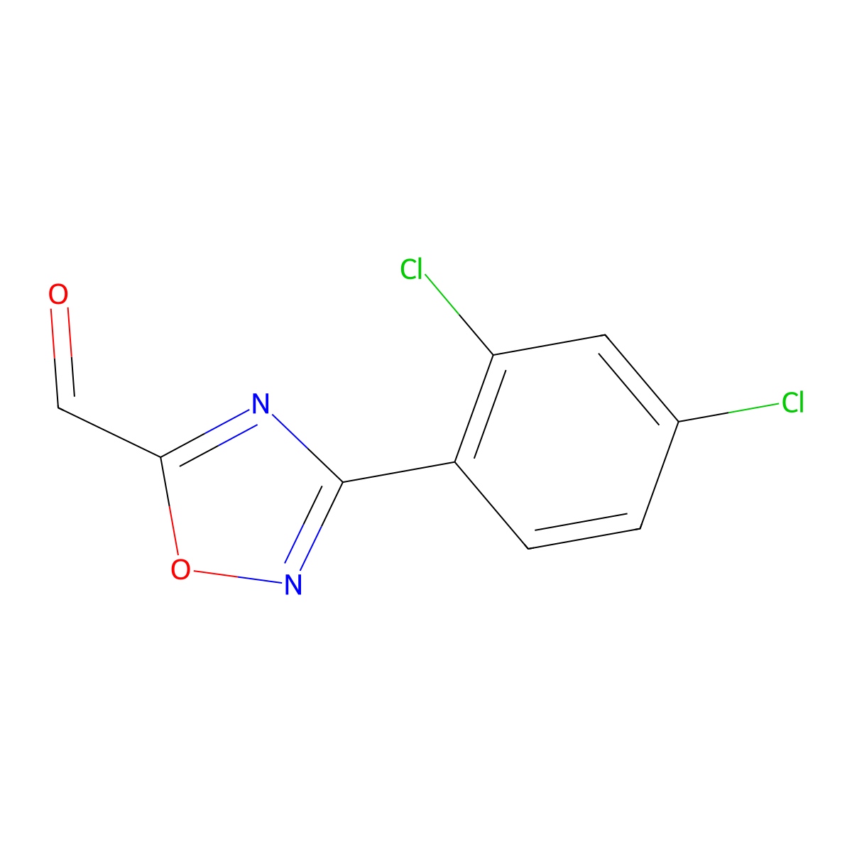 3-(2,4-Dichlorophenyl)-1,2,4-oxadiazole-5-carbaldehyde molecular structure, CAS 1707584-54-0
