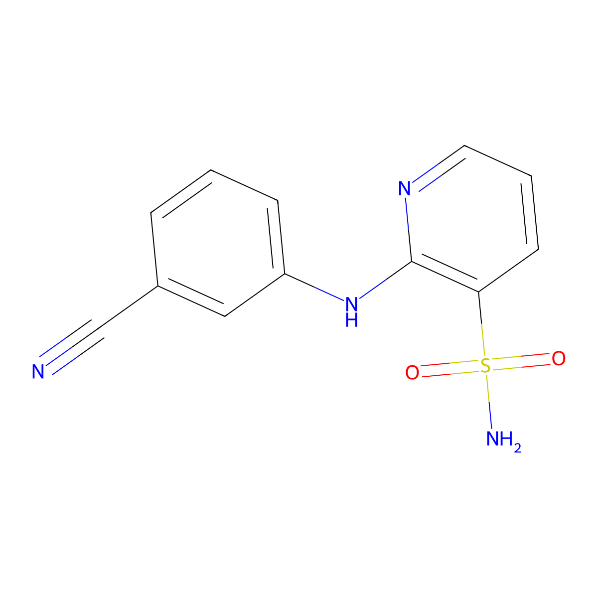 2-[(3-Cyanophenyl)amino]pyridine-3-sulfonamide molecular structure, CAS 1707586-24-0