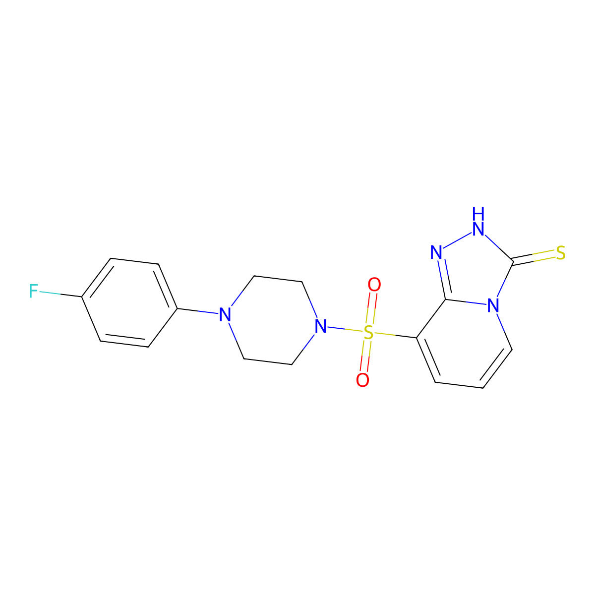 8-{[4-(4-fluorophenyl)piperazin-1-yl]sulfonyl}[1,2,4]triazolo[4,3-a]pyridine-3(2H)-thione molecular structure, CAS 1707586-26-2