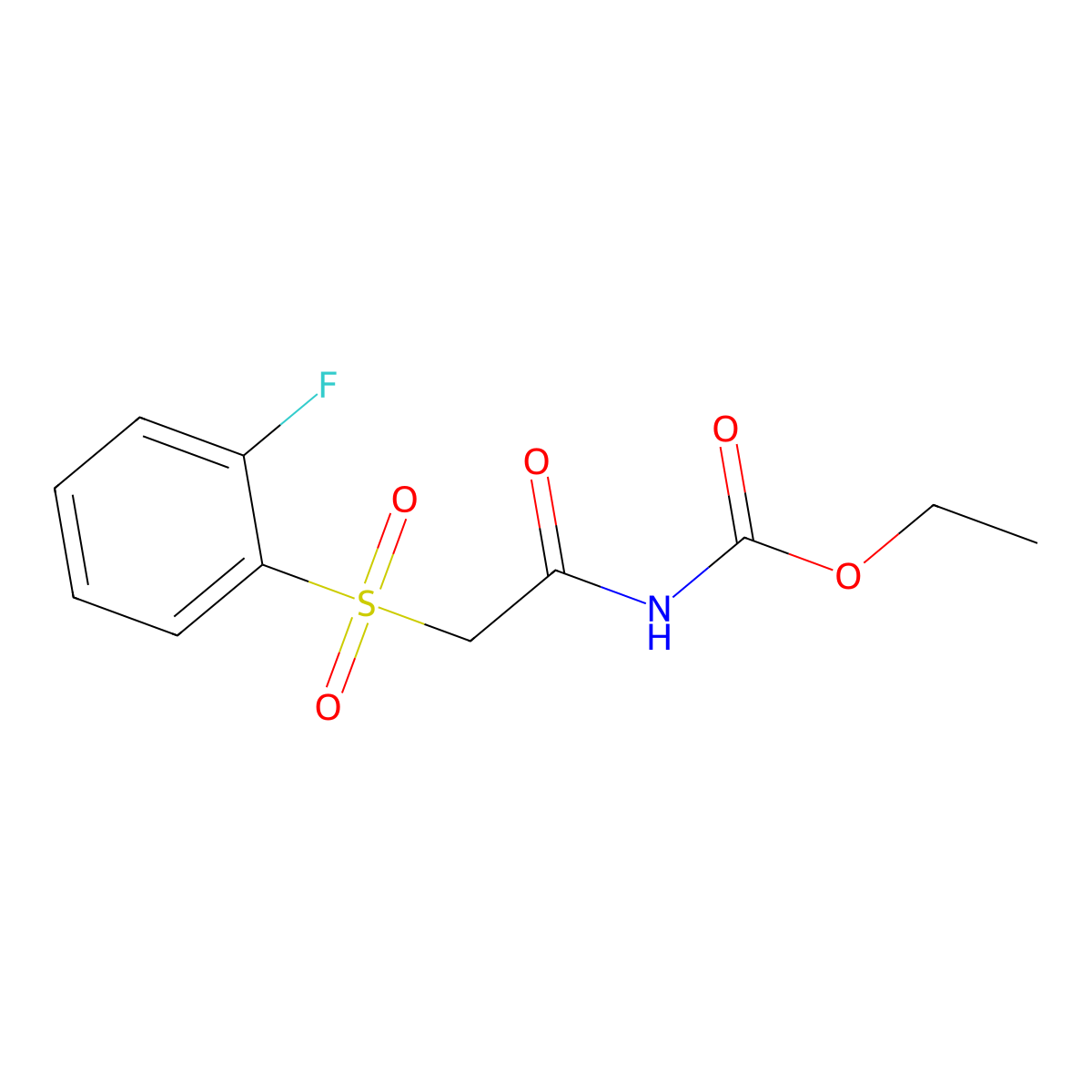 Ethyl {[(2-fluorophenyl)sulfonyl]acetyl}carbamate molecular structure, CAS 1707586-42-2