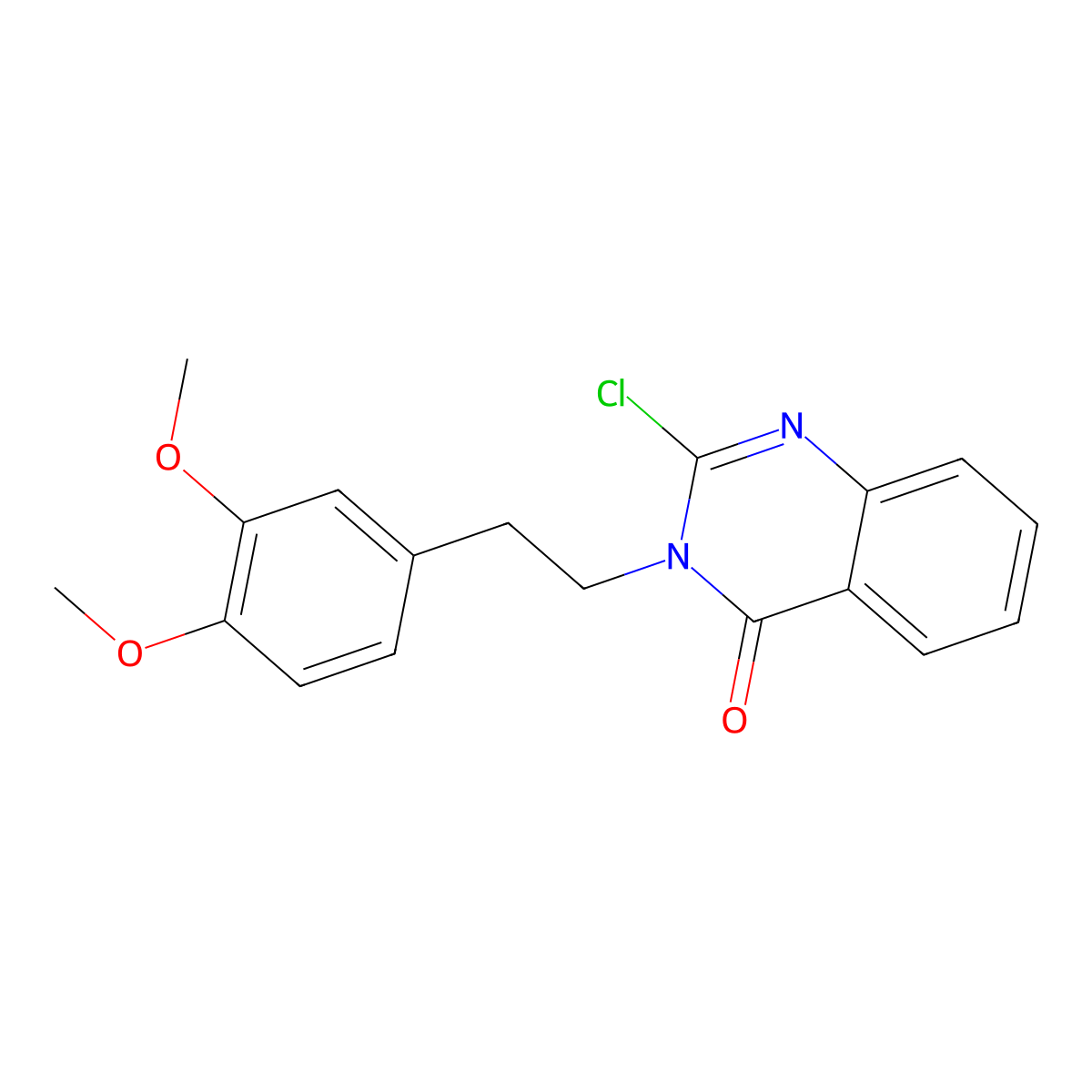 2-chloro-3-[2-(3,4-dimethoxyphenyl)ethyl]quinazolin-4(3H)-one molecular structure, CAS 1707586-44-4