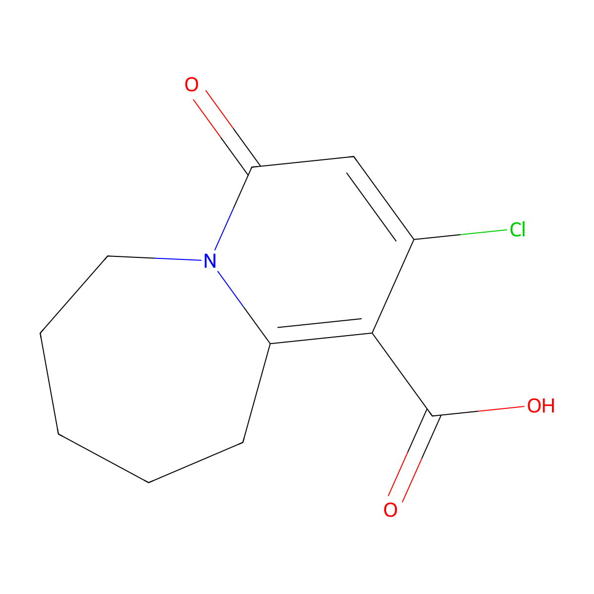 2-Chloro-4-oxo-4,6,7,8,9,10-hexahydropyrido[1,2-a]azepine-1-carboxylic acid molecular structure, CAS 1707586-53-5