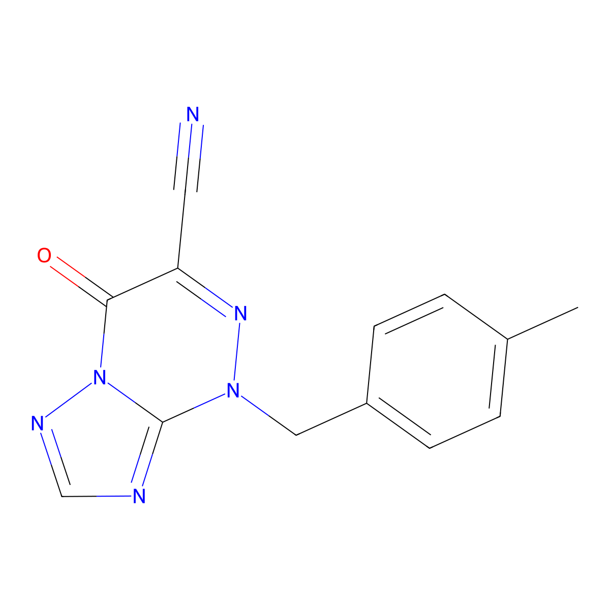 1-(4-Methylbenzyl)-4-oxo-1,4-dihydro[1,2,4]triazolo[5,1-c][1,2,4]triazine-3-carbonitrile molecular structure, CAS 1707587-06-1