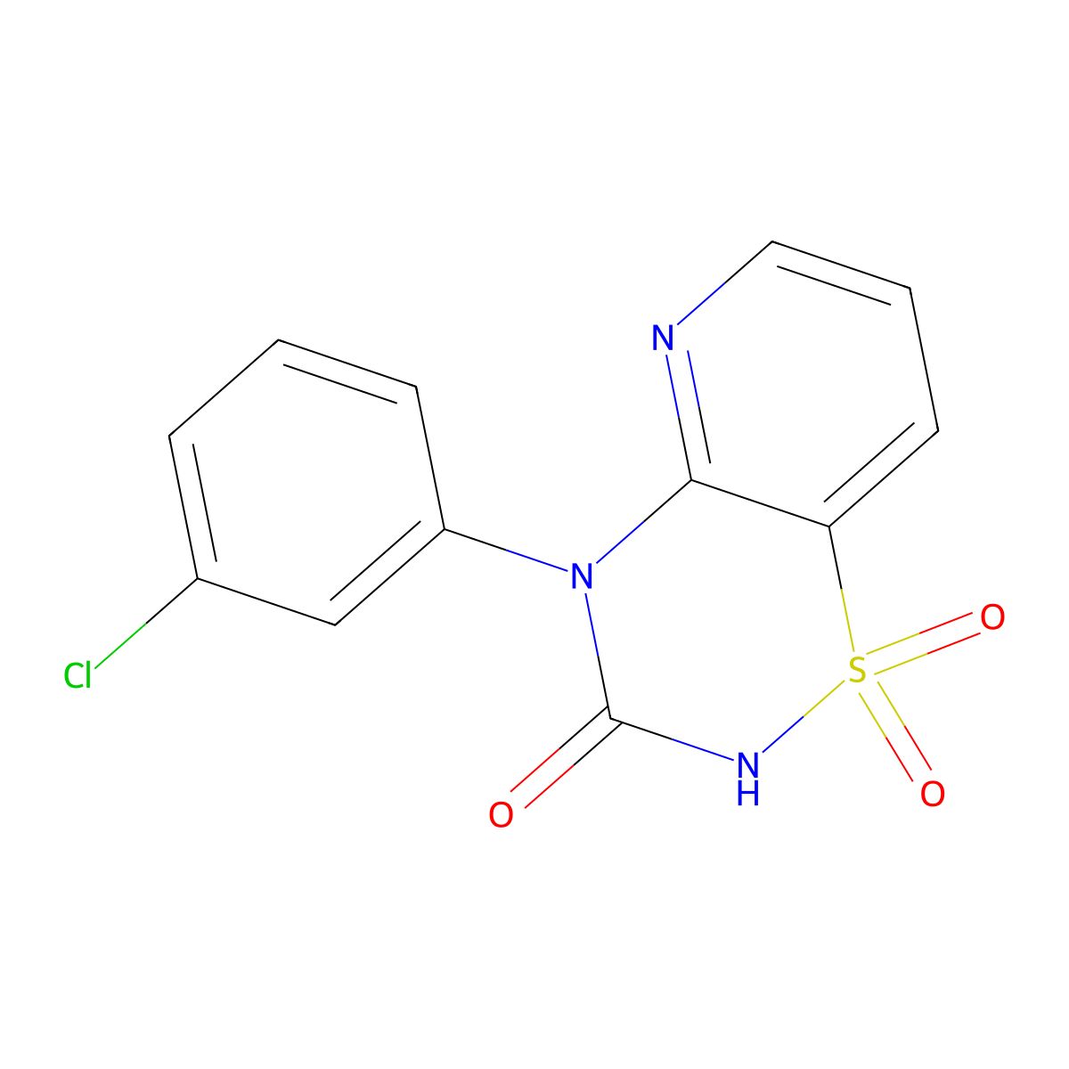 4-(3-chlorophenyl)-2H-pyrido[2,3-e][1,2,4]thiadiazin-3(4H)-one 1,1-dioxide molecular structure, CAS 1707587-09-4