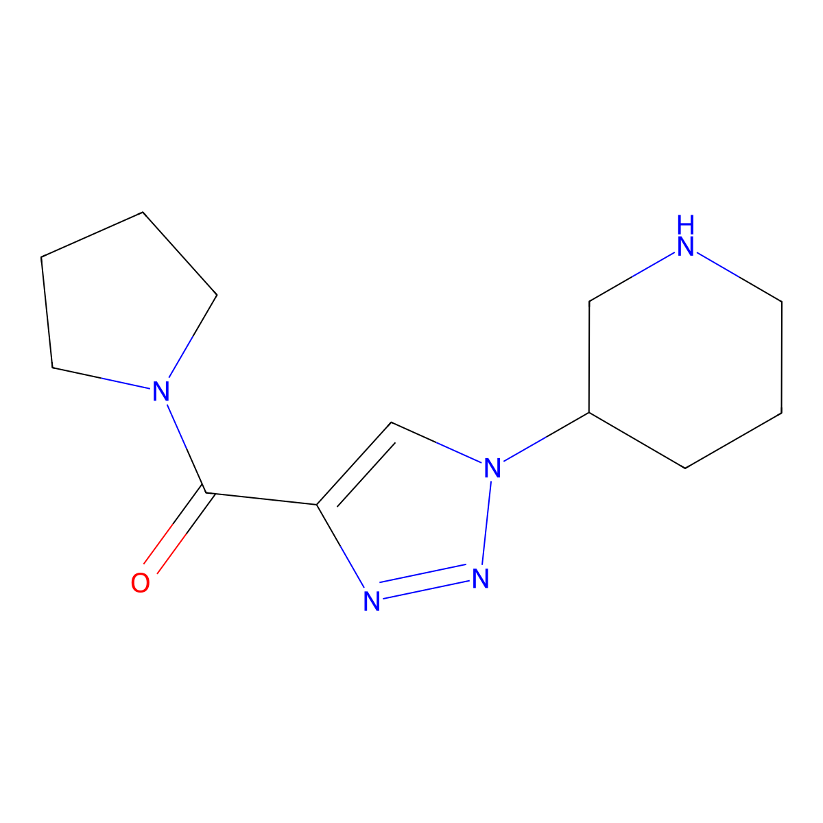 (1-(Piperidin-3-yl)-1H-1,2,3-triazol-4-yl)(pyrrolidin-1-yl)methanone molecular structure, CAS 1707594-40-8