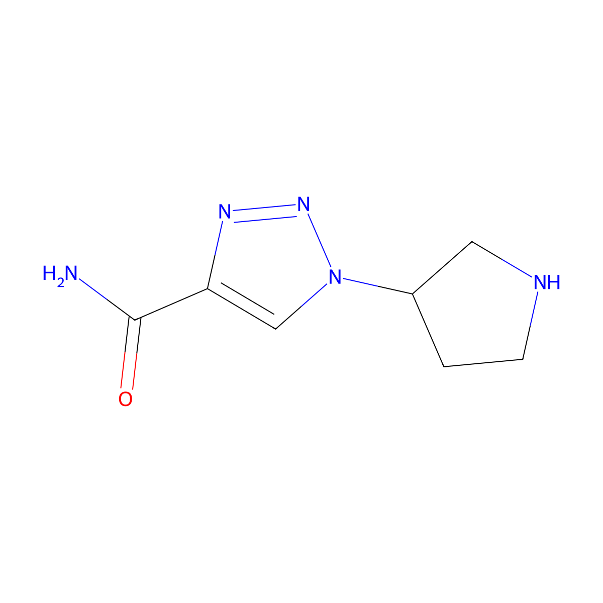 1-(Pyrrolidin-3-yl)-1H-1,2,3-triazole-4-carboxamide molecular structure, CAS 1707594-42-0