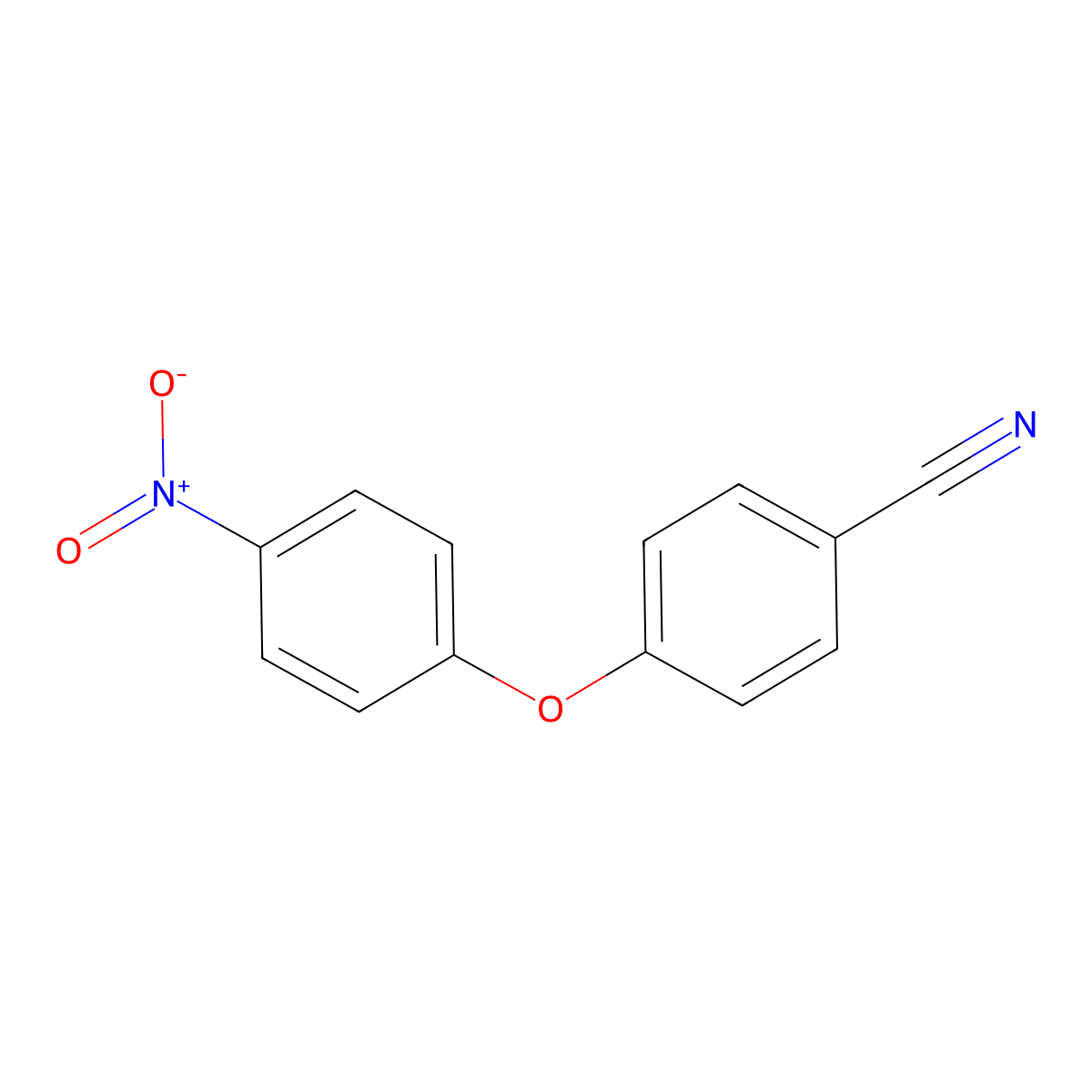 Benzonitrile, 4-(4-nitrophenoxy)- molecular structure, CAS 17076-68-5