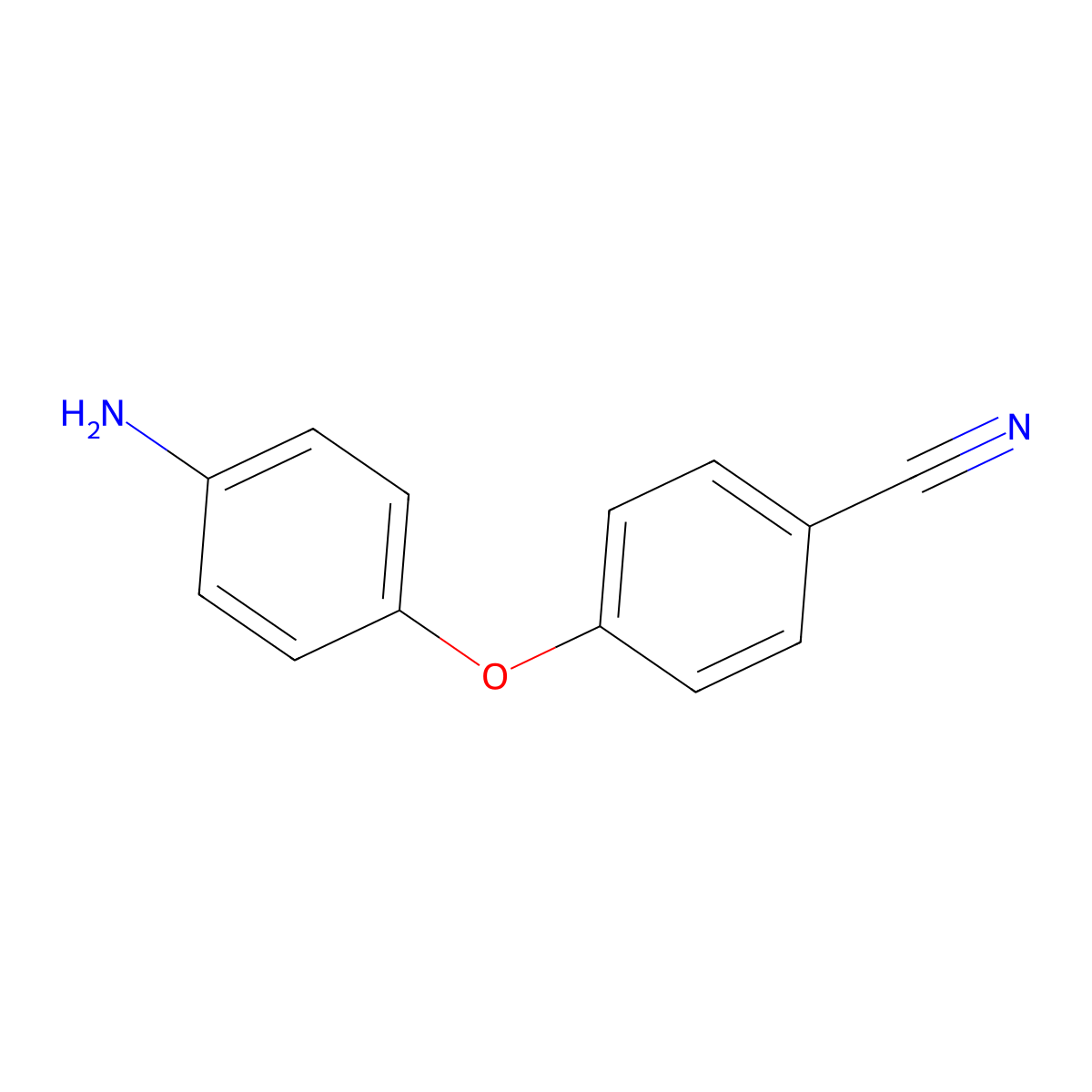 Benzonitrile, 4-(4-aminophenoxy)- molecular structure, CAS 17076-69-6