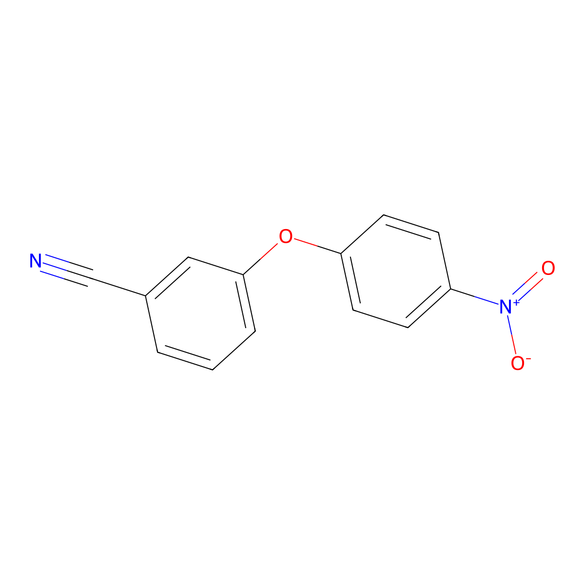 3-(4-nitrophenoxy)Benzonitrile molecular structure, CAS 17076-74-3