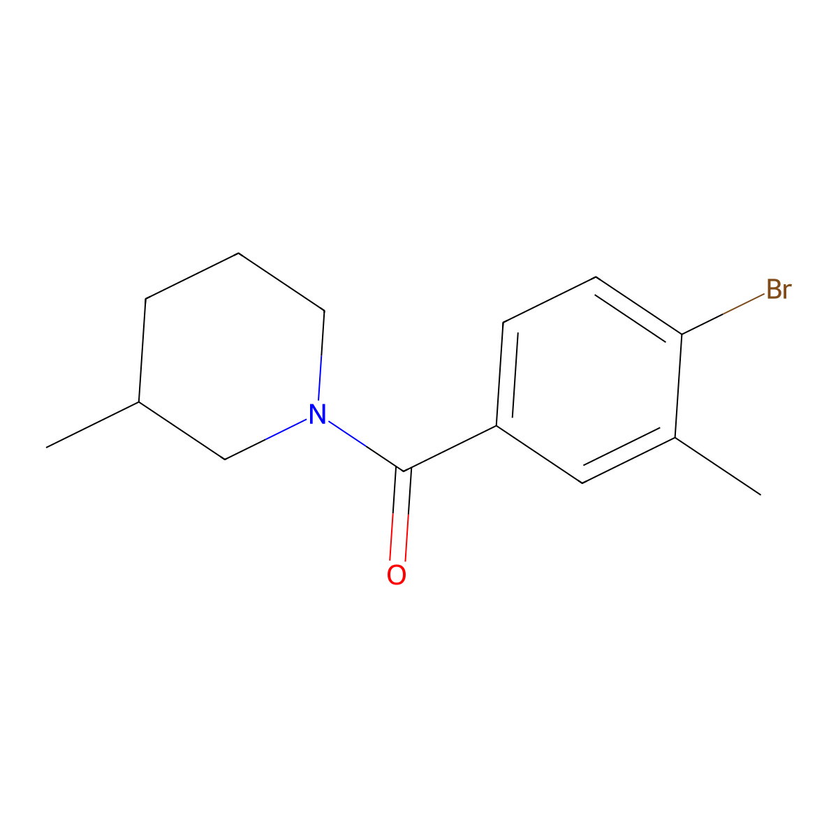(4-Bromo-3-methylphenyl)(3-methyl-1-piperidinyl)methanone molecular structure, CAS 1707600-23-4