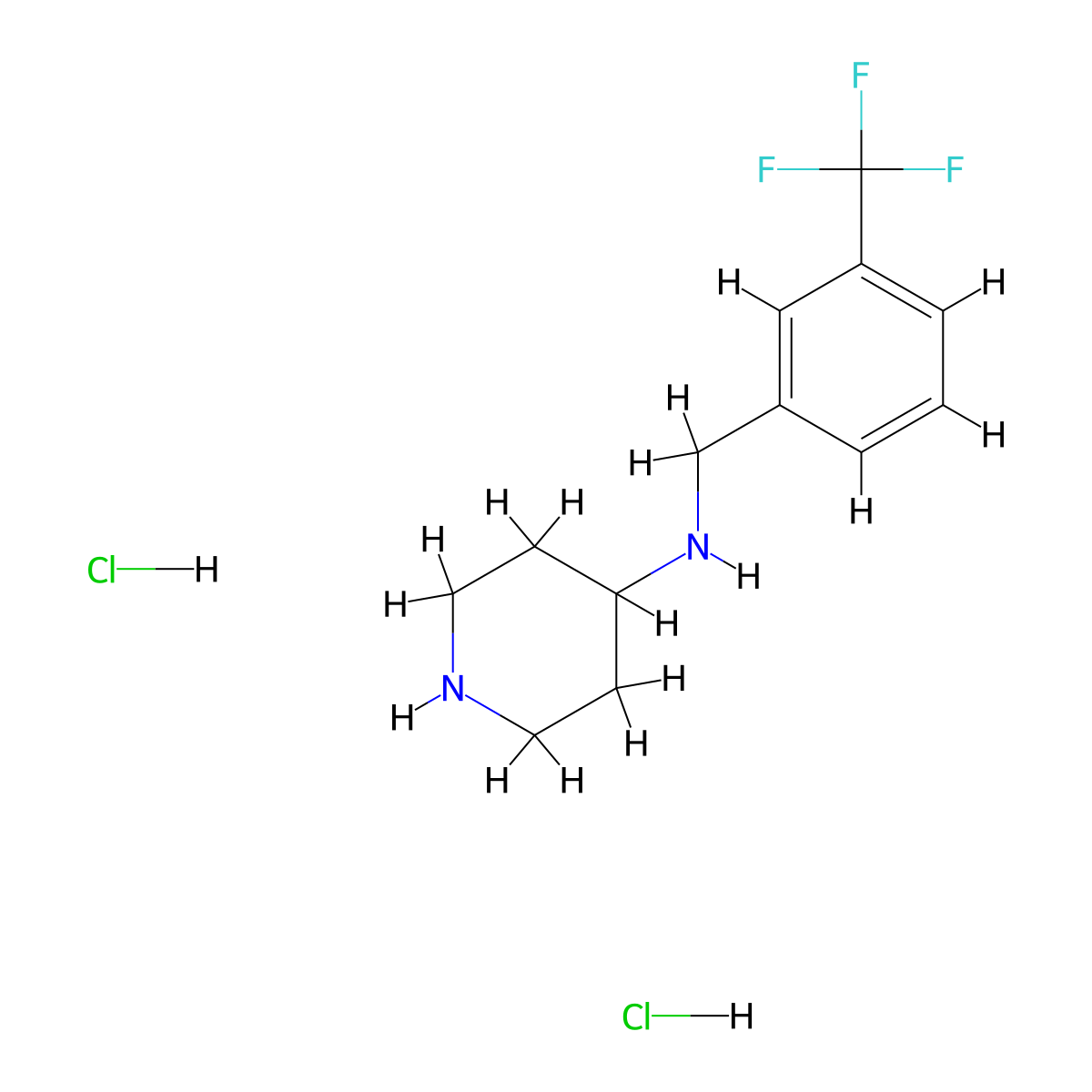 N-[3-(Trifluoromethyl)benzyl]piperidin-4-amine dihydrochloride molecular structure, CAS 1707602-13-8