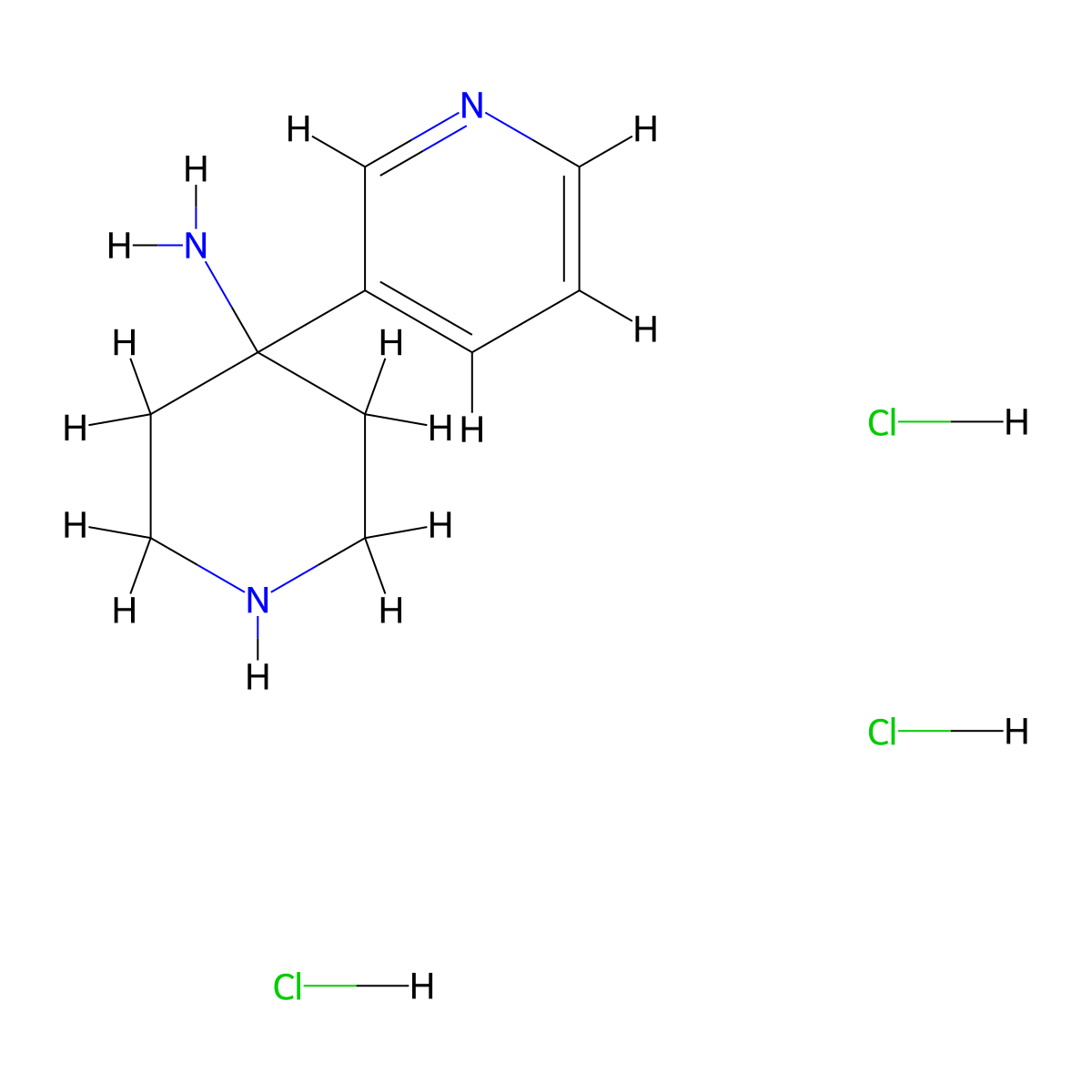 4-(Pyridin-3-yl)piperidin-4-amine trihydrochloride molecular structure, CAS 1707602-23-0