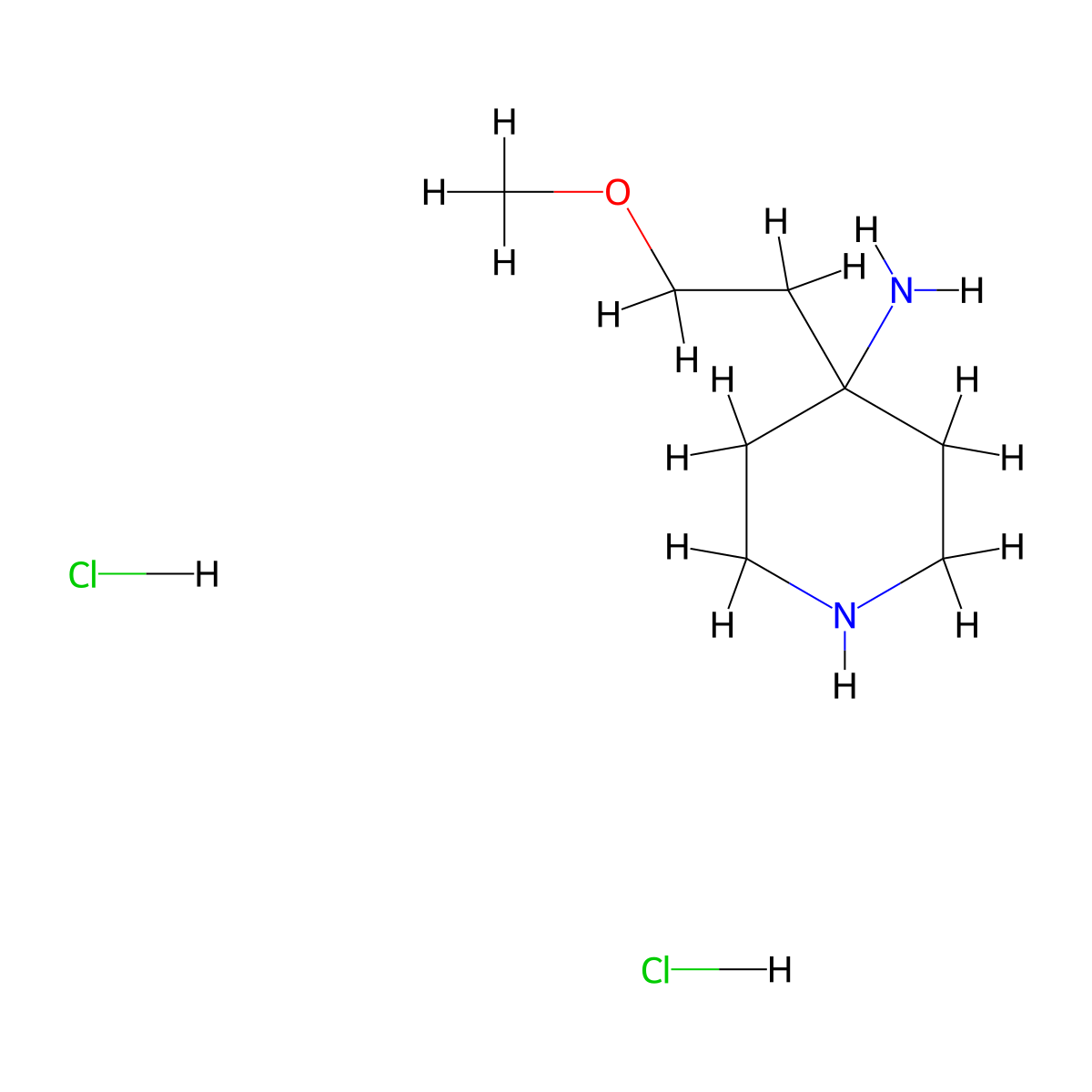 4-(2-Methoxyethyl)piperidin-4-amine dihydrochloride molecular structure, CAS 1707602-31-0