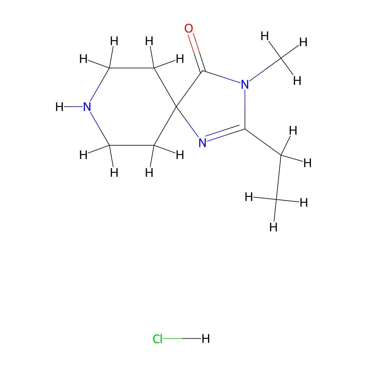 2-Ethyl-3-methyl-1,3,8-triazaspiro[4.5]dec-1-en-4-one hydrochloride molecular structure, CAS 1707602-32-1