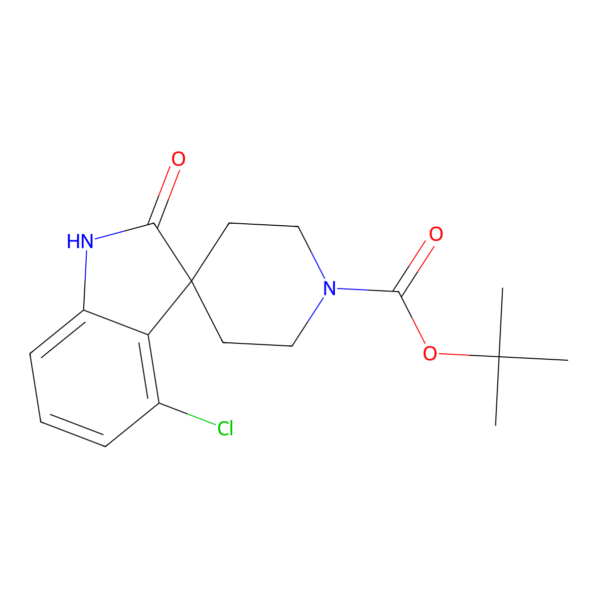 tert-Butyl 4-chloro-2-oxospiro[indoline-3,4'-piperidine]-1'-carboxylate molecular structure, CAS 1707602-35-4