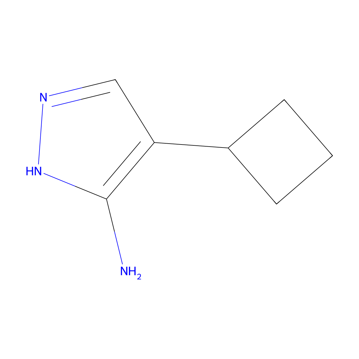 4-cyclobutyl-1H-pyrazol-5-amine molecular structure, CAS 1707602-39-8