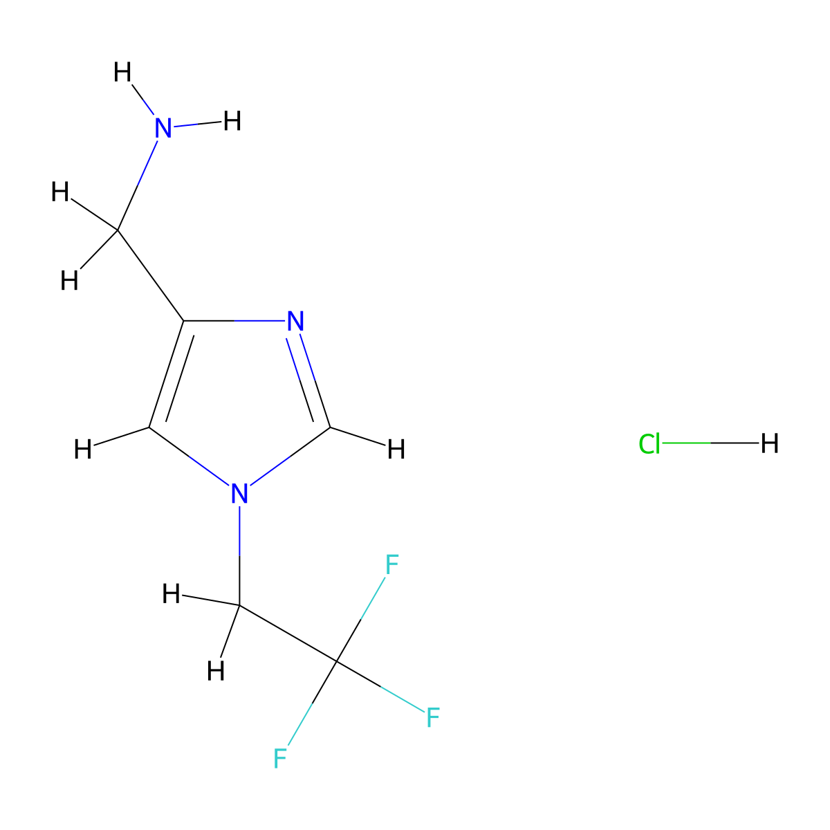 [1-(2,2,2-Trifluoroethyl)-1H-imidazol-4-yl]methanamine hydrochloride molecular structure, CAS 1707602-45-6
