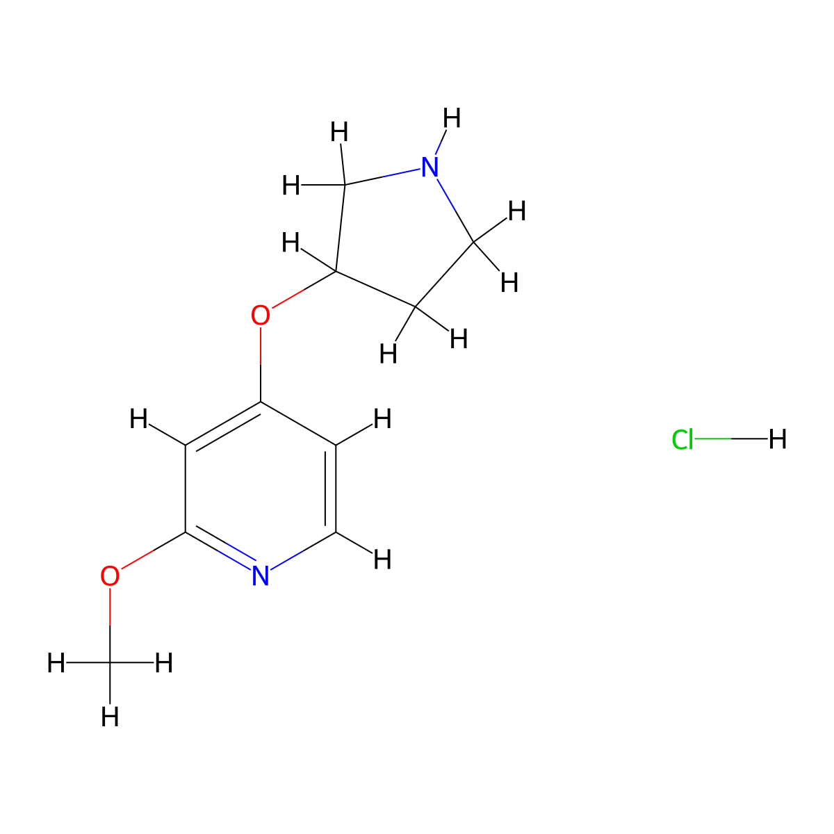 2-Methoxy-4-(pyrrolidin-3-yloxy)pyridine hydrochloride molecular structure, CAS 1707602-53-6