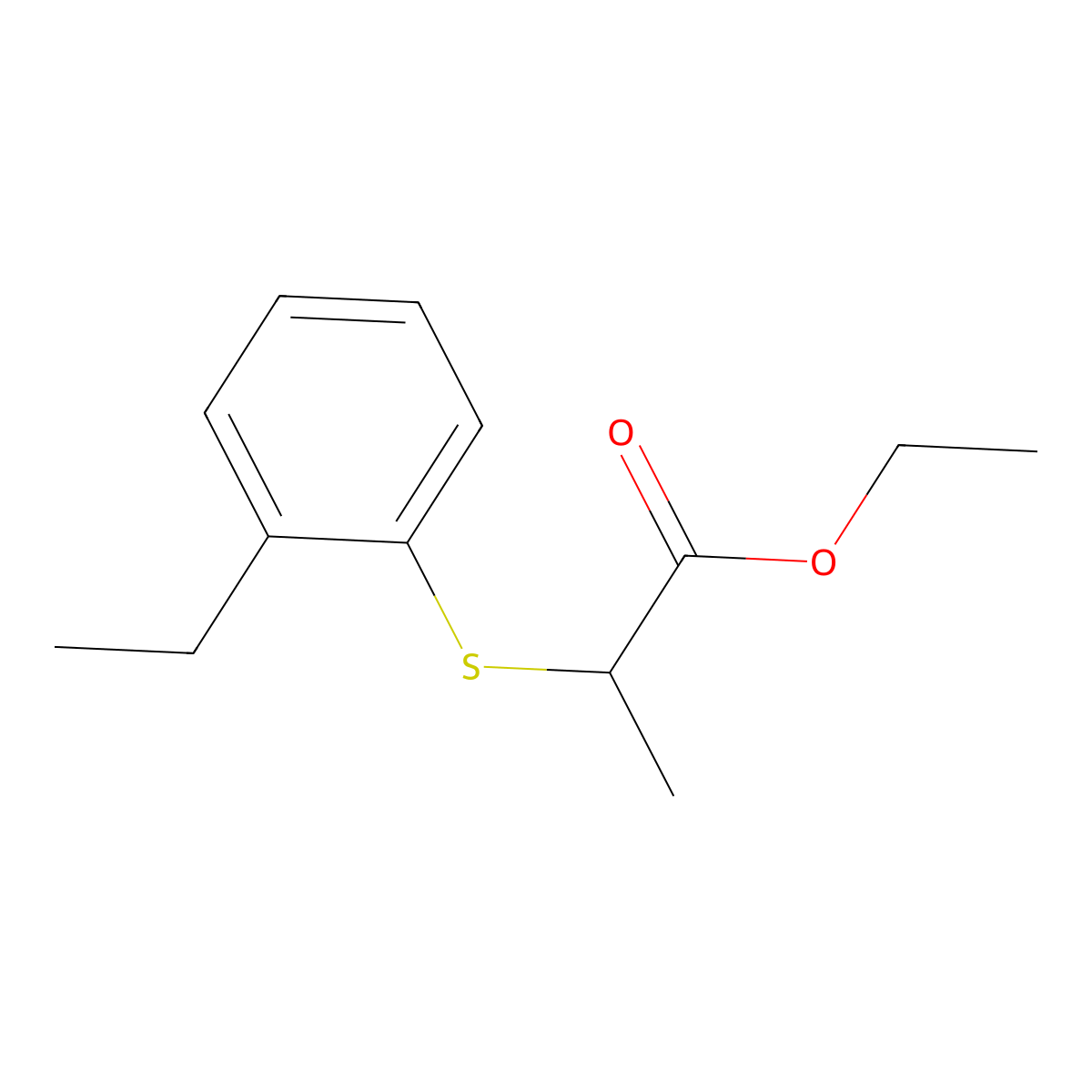 Ethyl 2-(2-ethylphenyl)sulfanylpropanoate molecular structure, CAS 1707602-54-7