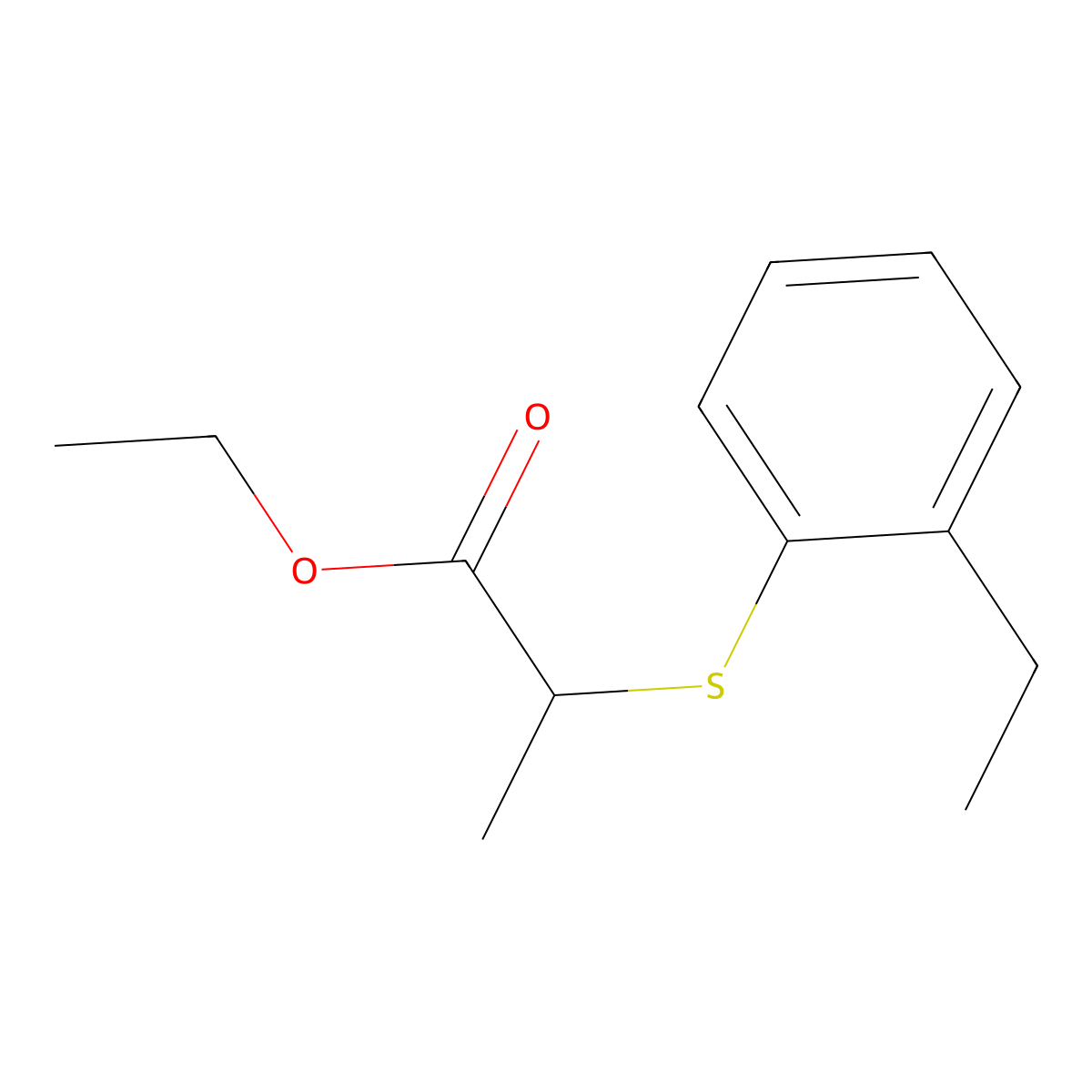 Ethyl 2-(2-ethylphenyl)sulfanylpropanoate molecular structure, CAS 1707602-54-7