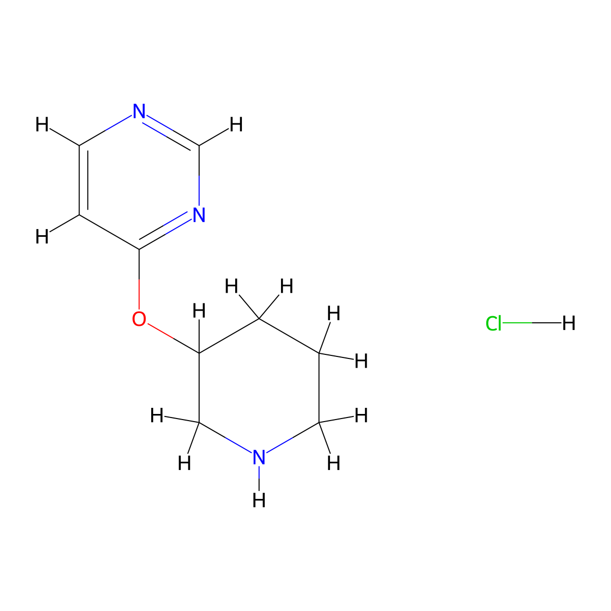 4-(Piperidin-3-yloxy)pyrimidine hydrochloride molecular structure, CAS 1707602-56-9