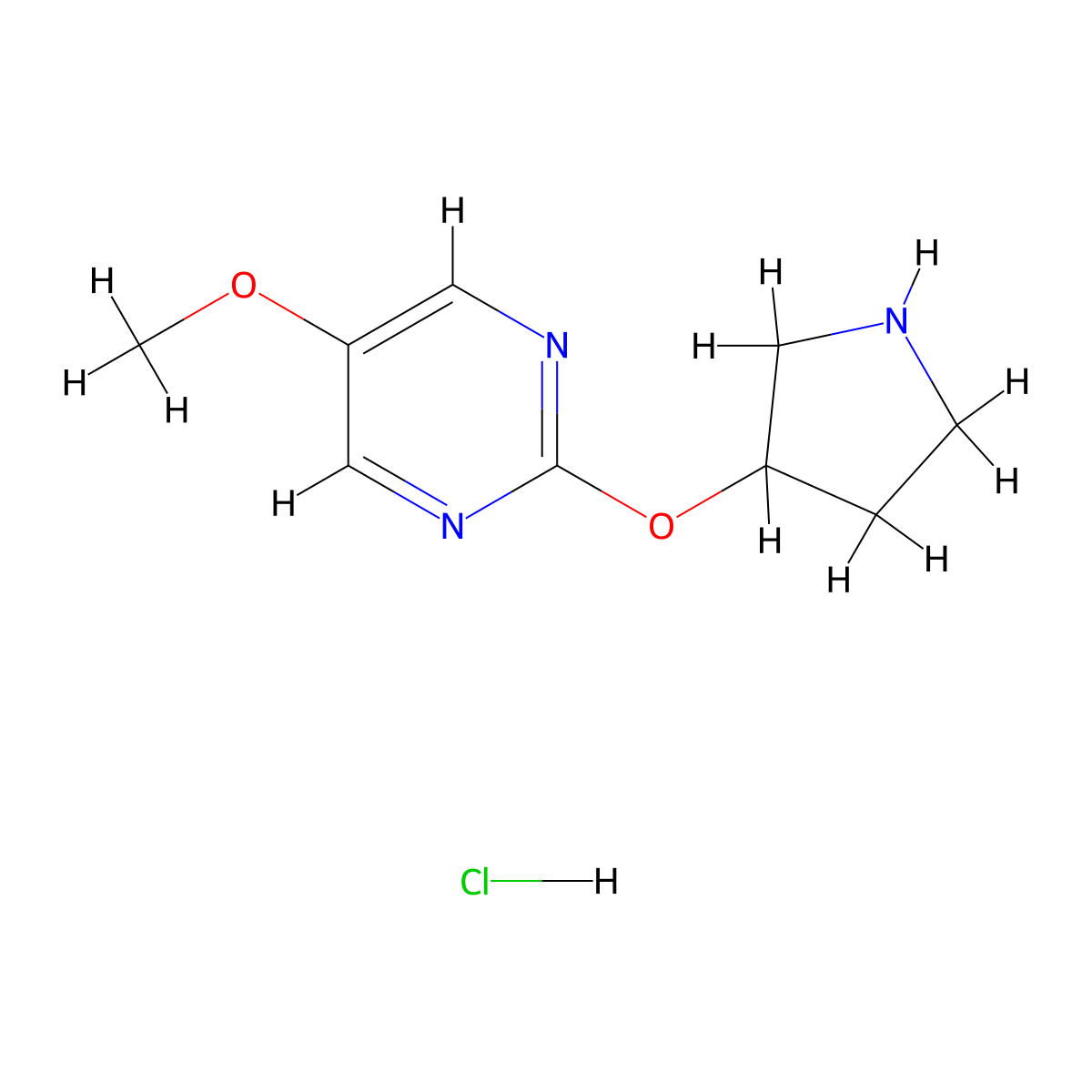 5-Methoxy-2-(pyrrolidin-3-yloxy)pyrimidine hydrochloride molecular structure, CAS 1707602-57-0