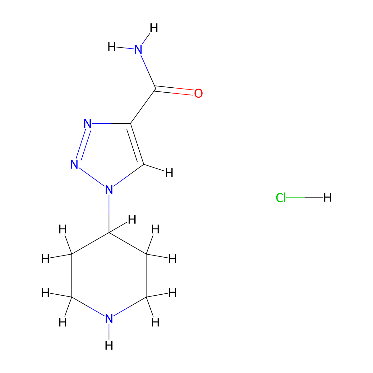 1-(piperidin-4-yl)-1H-1,2,3-triazole-4-carboxamide hydrochloride molecular structure, CAS 1707602-60-5