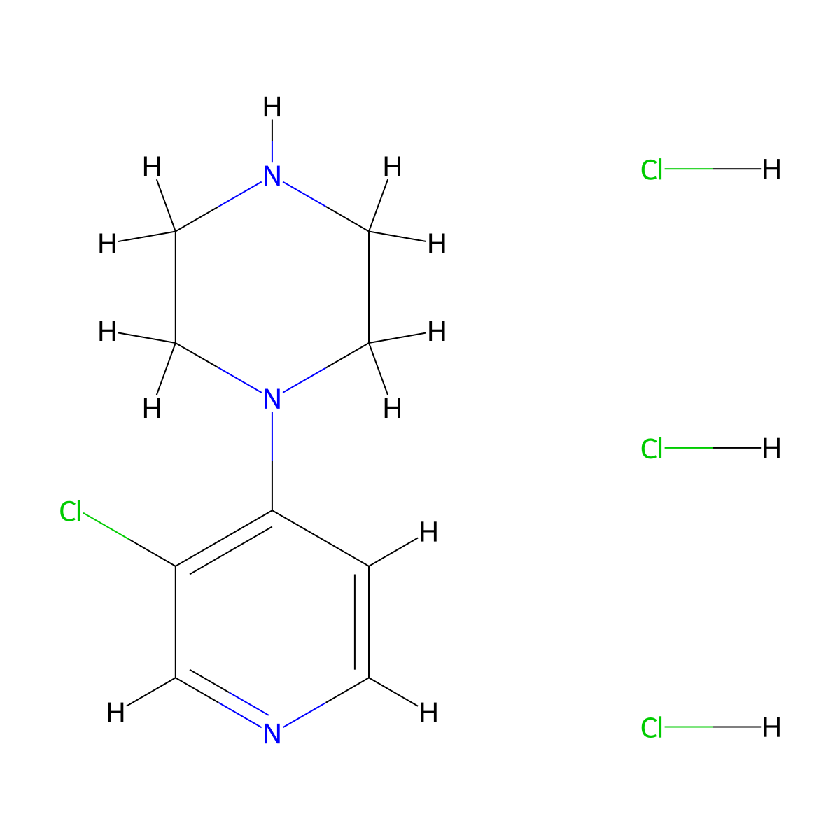 1-(3-Chloropyridin-4-yl)piperazine trihydrochloride molecular structure, CAS 1707602-64-9