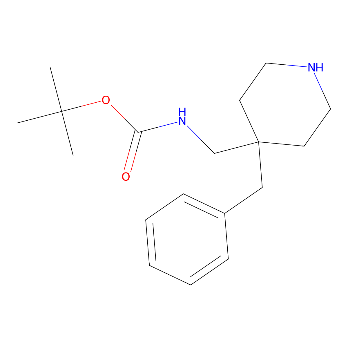 tert-Butyl (4-benzylpiperidin-4-yl)methylcarbamate molecular structure, CAS 1707602-65-0