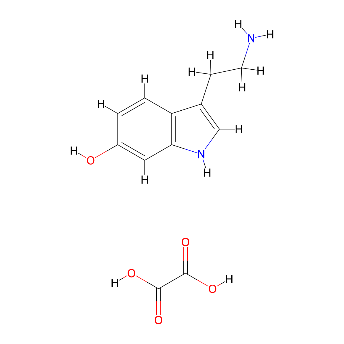3-(2-aminoethyl)-1H-indol-6-ol; oxalic acid molecular structure, CAS 1707602-67-2