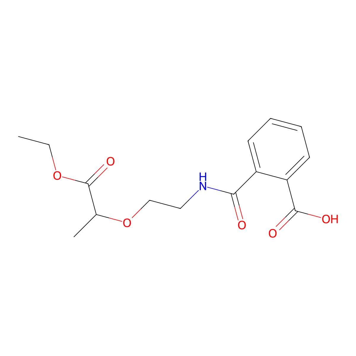 2-({2-[(1-Ethoxy-1-oxopropan-2-yl)oxy]ethyl}carbamoyl)benzoic acid molecular structure, CAS 1707602-72-9