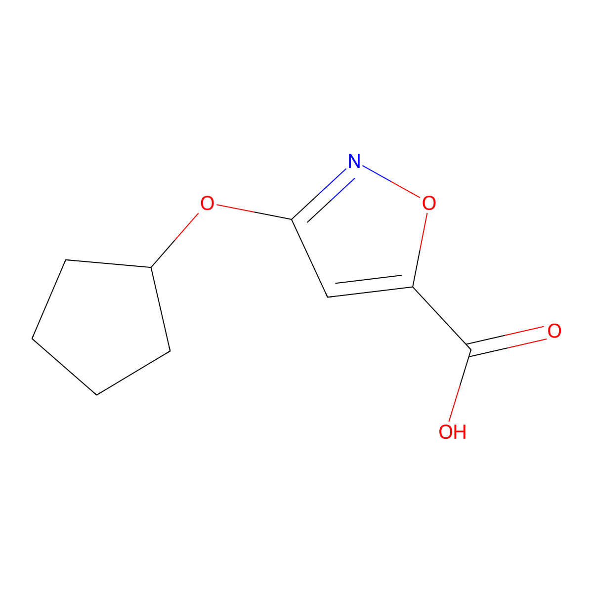 3-(Cyclopentyloxy)isoxazole-5-carboxylic acid molecular structure, CAS 1707602-92-3