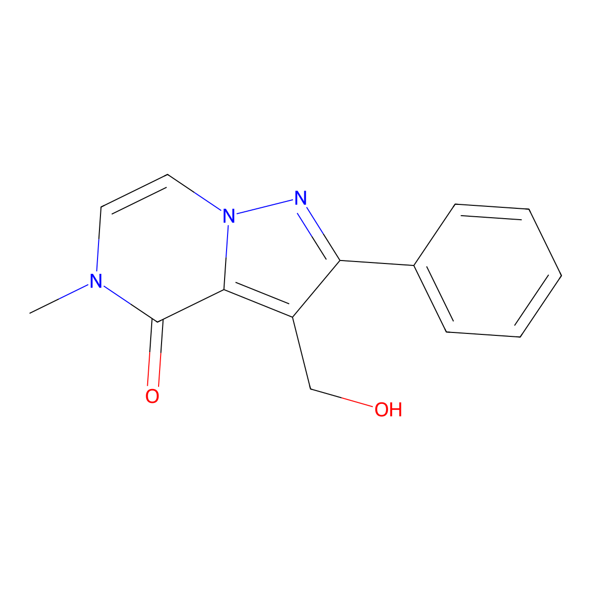 3-(hydroxymethyl)-5-methyl-2-phenylpyrazolo[1,5-a]pyrazin-4(5H)-one molecular structure, CAS 1707603-56-2