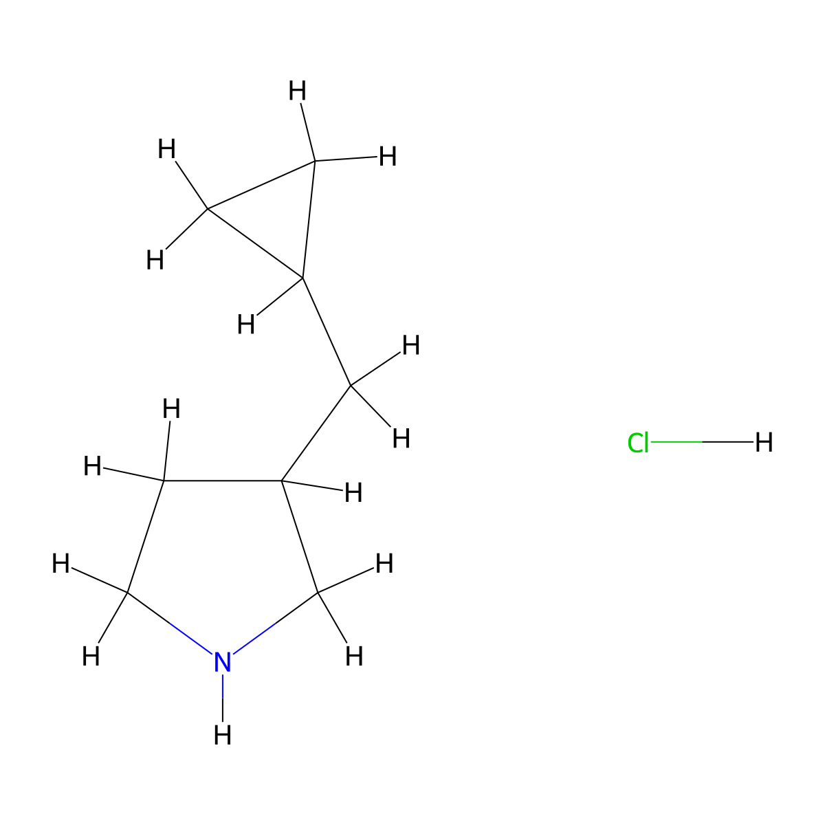 3-(Cyclopropylmethyl)pyrrolidine hydrochloride molecular structure, CAS 1707604-64-5