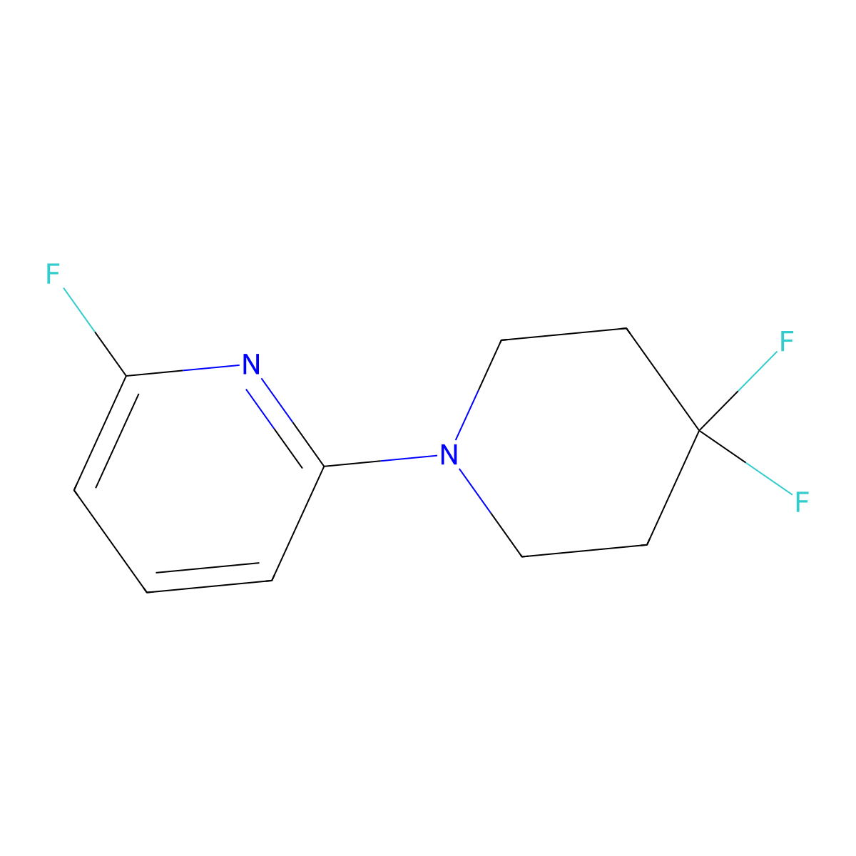 2-(4,4-Difluoropiperidin-1-yl)-6-fluoropyridine molecular structure, CAS 1707604-83-8