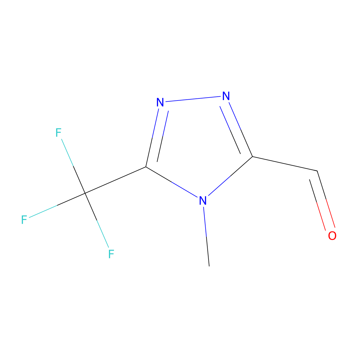 4-Methyl-5-(trifluoromethyl)-4H-1,2,4-triazole-3-carbaldehyde molecular structure, CAS 1707605-24-0
