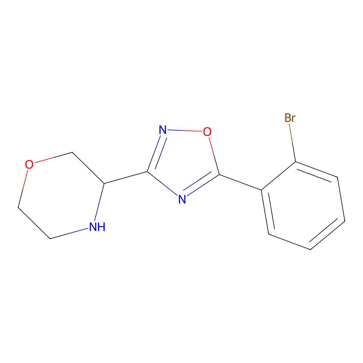 3-(5-(2-Bromophenyl)-1,2,4-oxadiazol-3-yl)morpholine molecular structure, CAS 1707605-78-4
