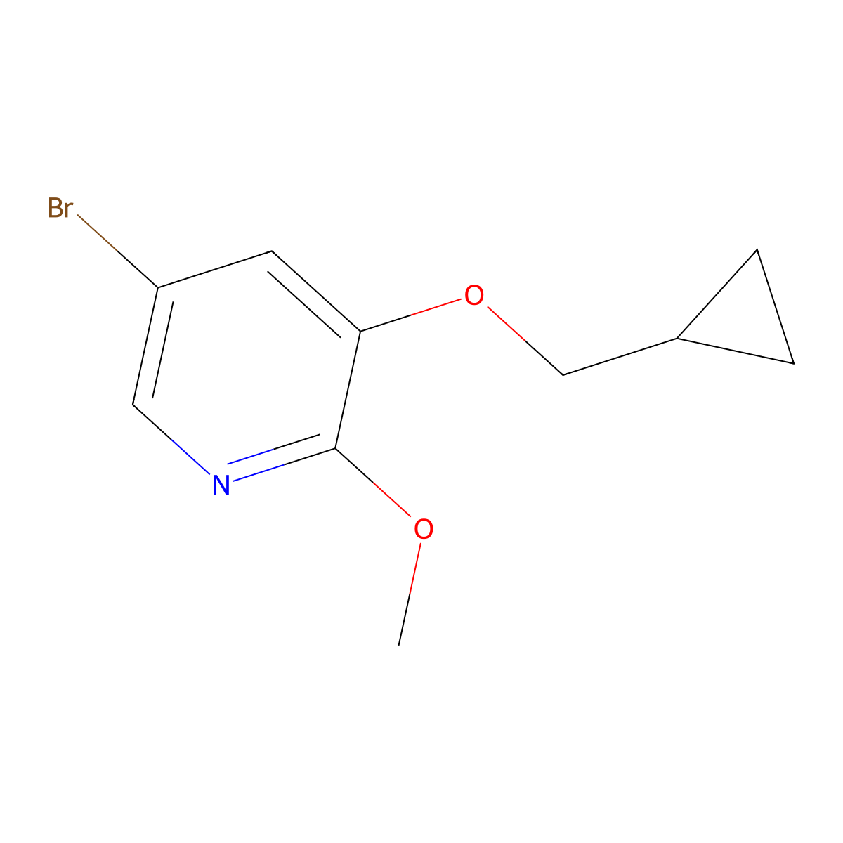 5-Bromo-3-(cyclopropylmethoxy)-2-methoxypyridine molecular structure, CAS 1707609-41-3