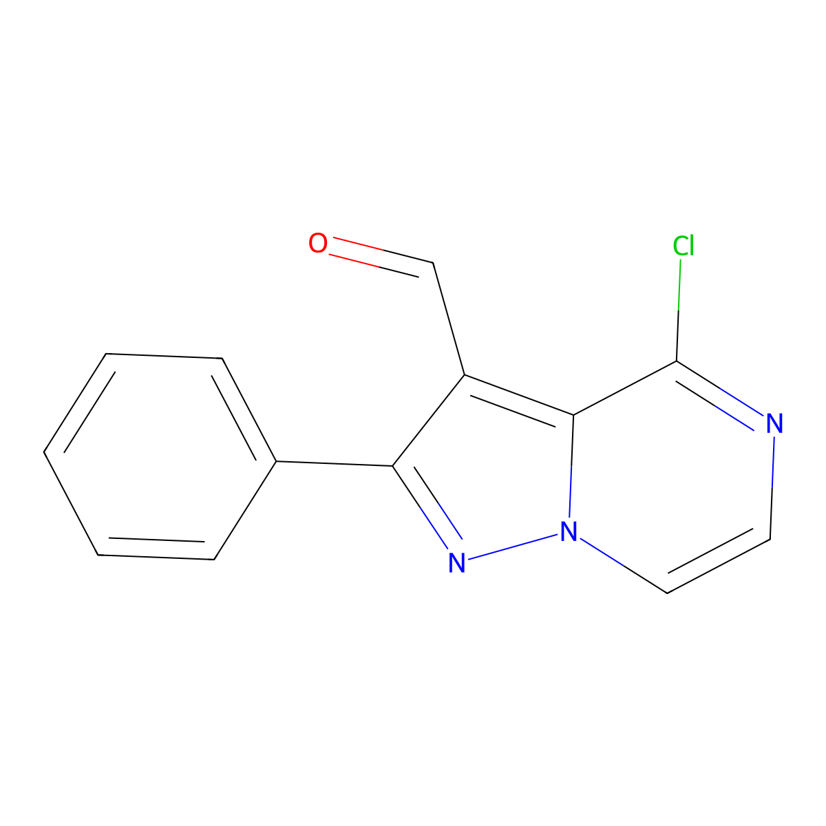 4-Chloro-2-phenylpyrazolo[1,5-a]pyrazine-3-carbaldehyde molecular structure, CAS 1707668-15-2