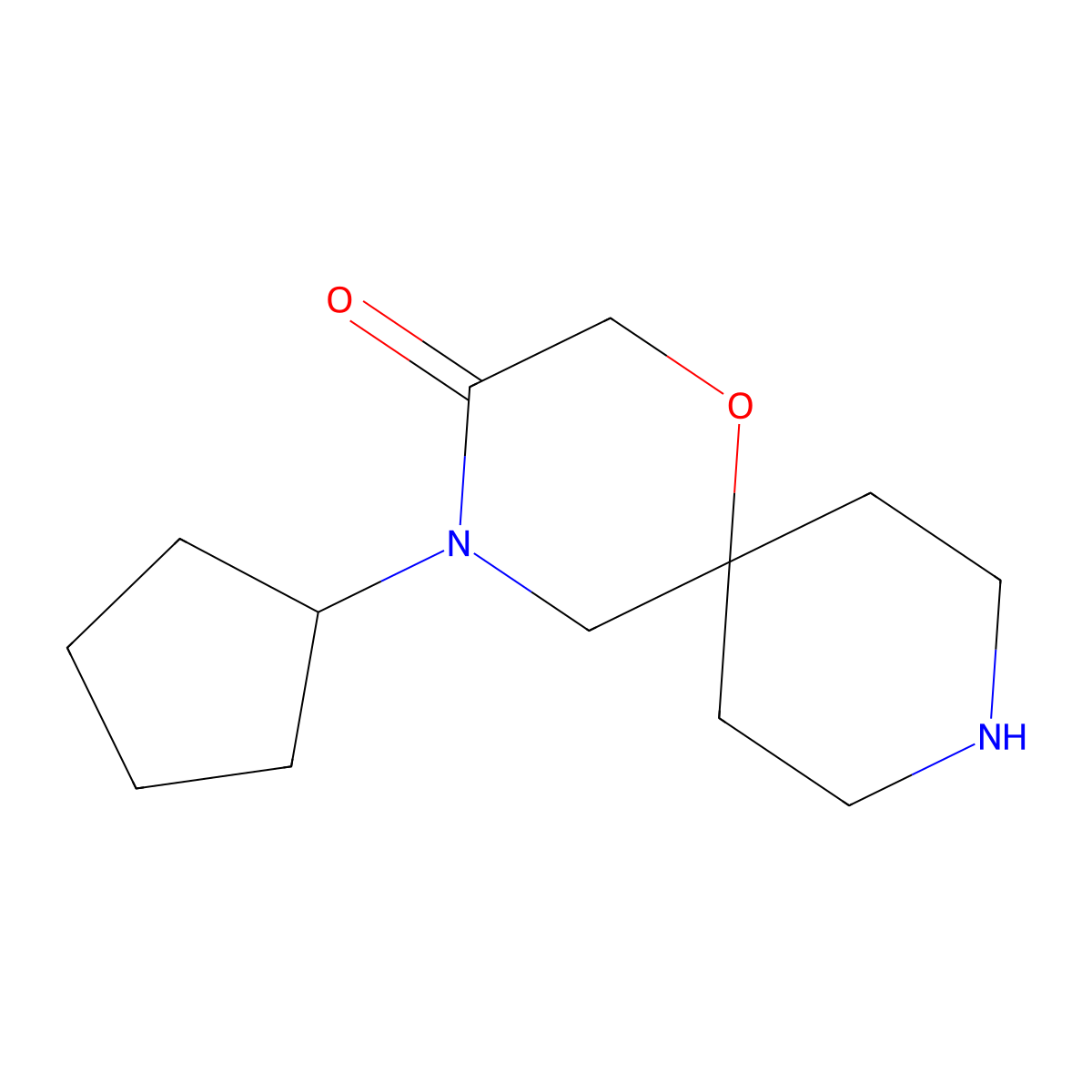 4-Cyclopentyl-1-oxa-4,9-diazaspiro[5.5]undecan-3-one molecular structure, CAS 1707668-22-1